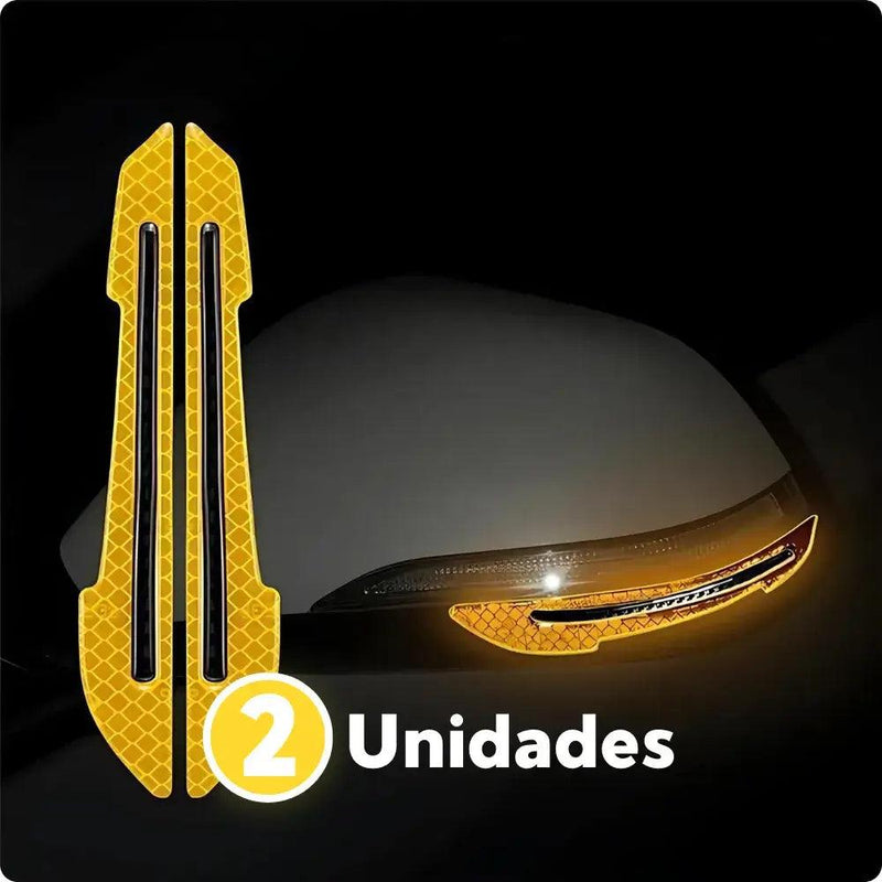 Adesivo Reflexivo para Retrovisores Automotivos - 2 Unidades Decorativas